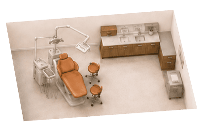 Vue 3D d’une salle de soins